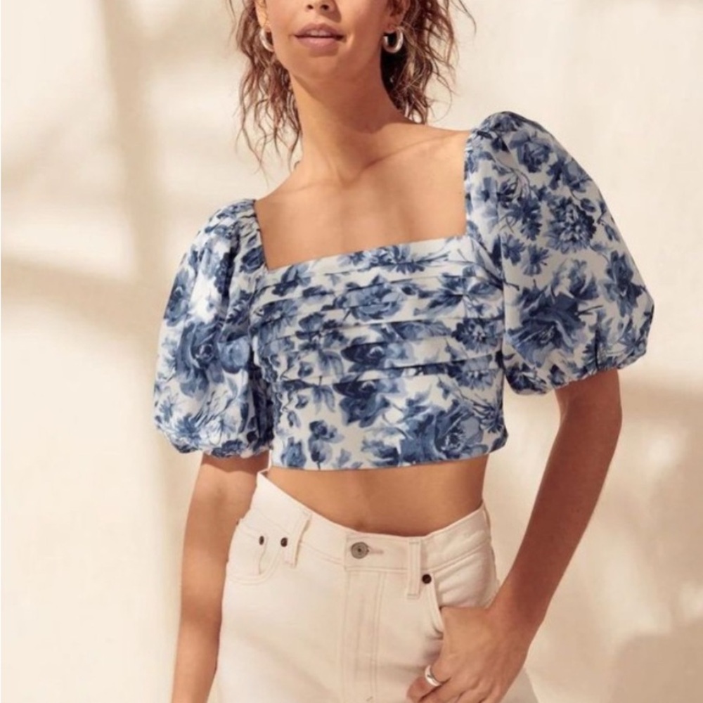 Abercrombie & Fitch Emerson Floral Puff Sleeve Top